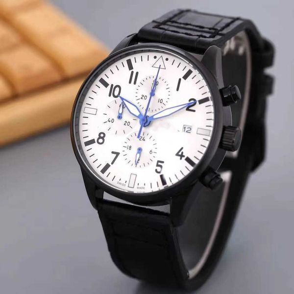 

lw luxury designer mechanical watch man micro star with wanpai three eye trot second, Slivery;brown