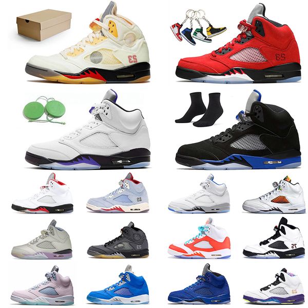 

jumpman 5 fire red basketball shoes with box 5s trainers men women sports sneakers concord racer blue raging black muslin we the best