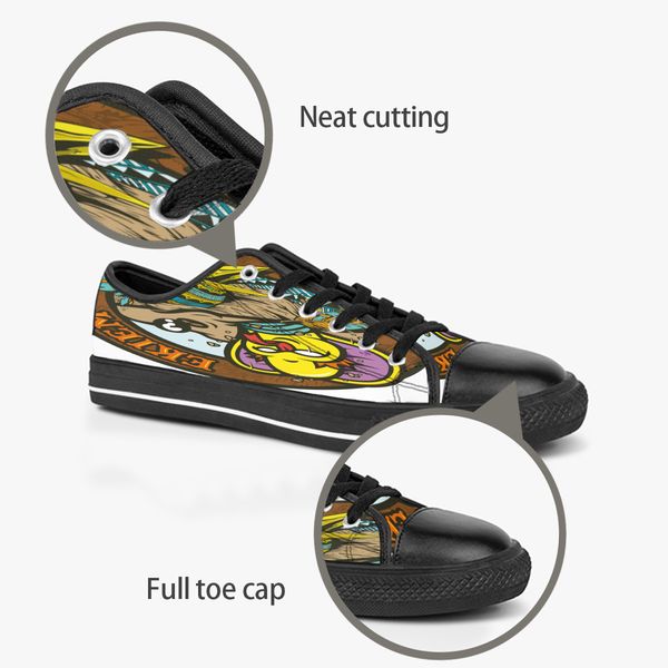 

custom shoes classic canvas low cut skateboard casual triple black accept customization uv printing low mens womens sports sneakers breathab