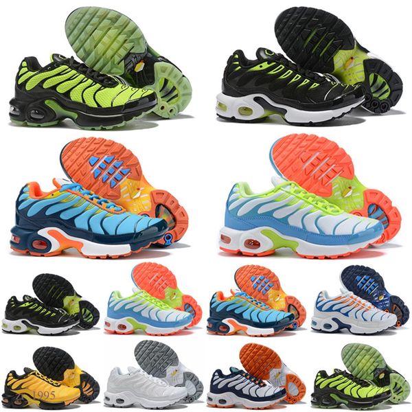 

2021 tn 2019 kids shoes tn enfant breathable soft sports chaussures boys girls tns plus sneakers youth requin trainers292n, Black