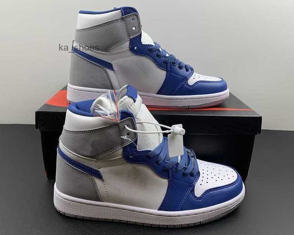 

shoes jumpman 1 high og true blue 1s white-cement grey hip hop the designer soft leather