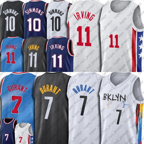 

kevin durant basketball jersey brooklyns net 7 11 10 kyrie ben simmons irving 7 10 jersreys 2023 city ja morant lamelo ball donovan mitchell, Black;red