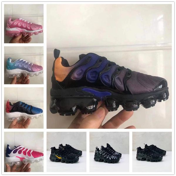 

2021 kids tn plus designer sports running shoes children boy girls trainers sneakers classic outdoor toddler shoe 24-35236d, Black