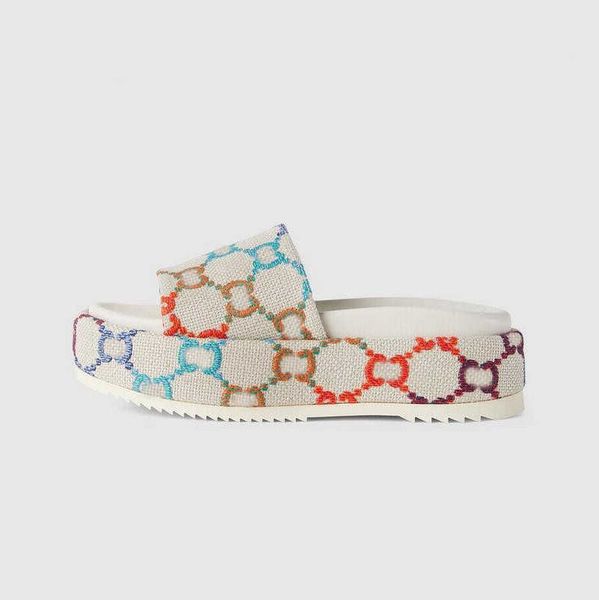 

designer womens sandals mens slippers 2022 summer slide flip flops luxury flat thick bottom printed jelly rubber leather women dress shoes t, Black