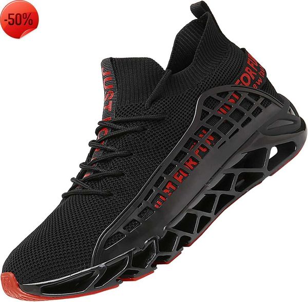 

muou men's fashion sports shoes casual blade non slip running shoes, Black