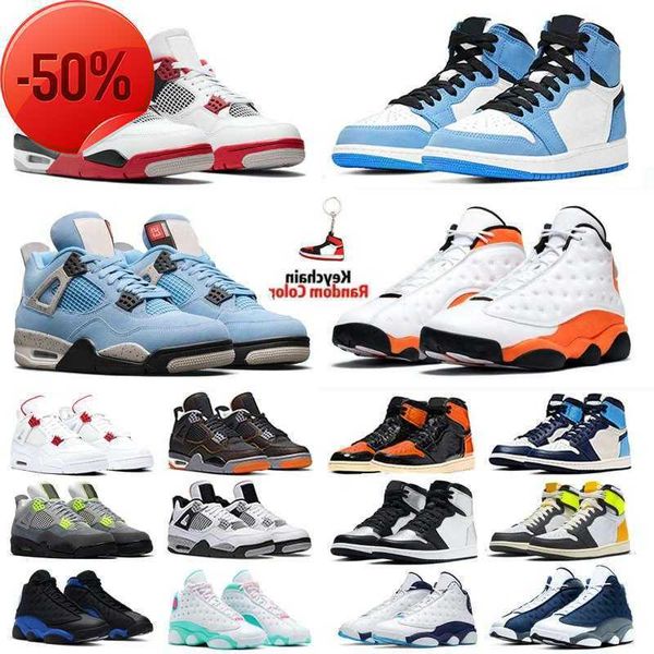 

basketball shoes 1s og silver toe men sneakers 4 4s fire neon university blue 1 red flint 13s mens trainers sport goodgoodsneakers fashion, Black
