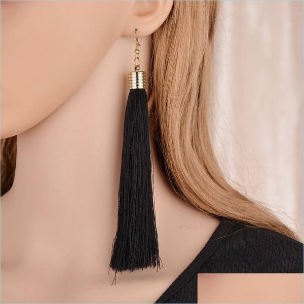 

dangle chandelier ladies long tassel earrings girl pendant boho style gold circle bohemian retro vintage assorted variety mix drop dhdjh, Silver