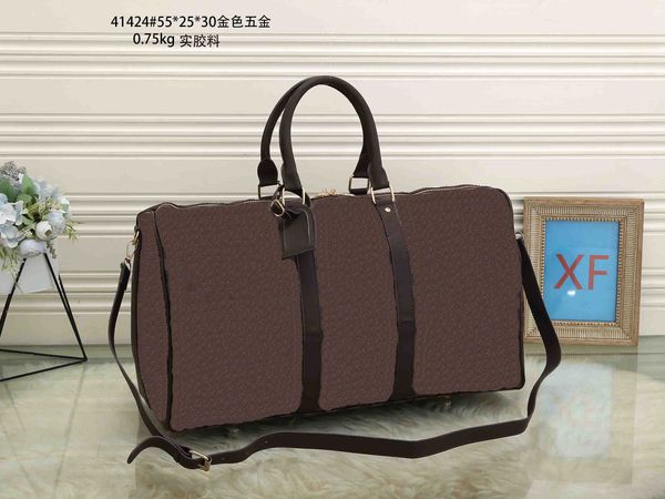 

luxury tote shoulder bag purse designer handbag messager bags brand crossbody totes pu leather #41424 womens old flower luggage 55cm damier