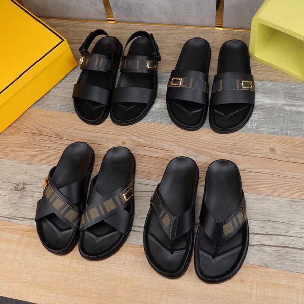 

new slipper men's fashion platform sandals vietnam luxury thailand cross youth cowhide non-slip deodorant breathable beach flip-flops 3, Black