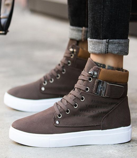 

hoes lace up men039s ankle boots warm snow boots suede leather9796346, Black