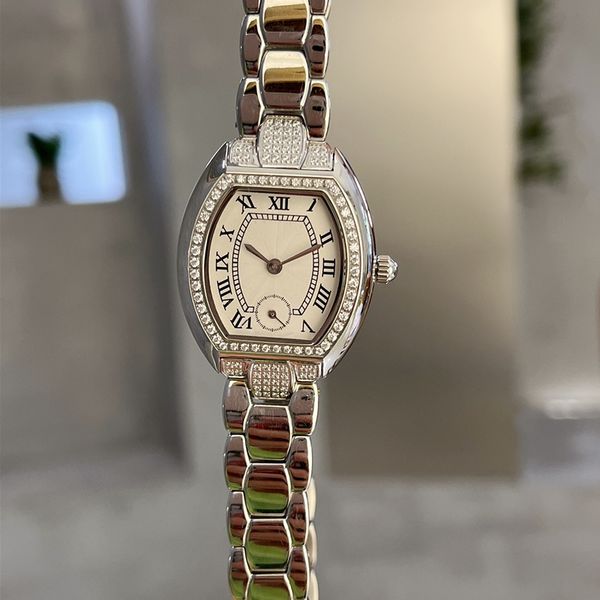 

watch quartz movement diamond watches women bracelet business wristwatches casual ladies wristband 27mm montre de luxe, Slivery;brown