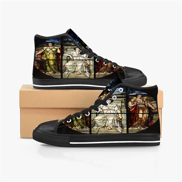 

men women diy custom shoes low canvas skateboard sneakers triple black customization uv printing sports sneakers 587
