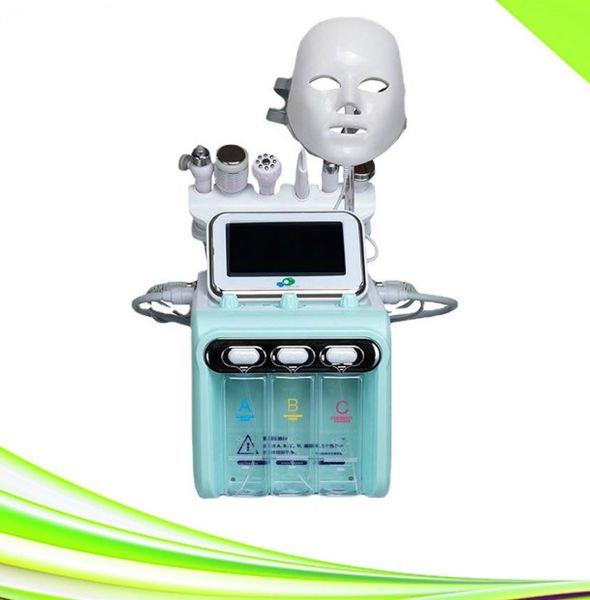 

7 in 1 oxygen jet peel hydra facial care oxigen therapy equipment portable white led skin rejuvenation mask hydro dermabrasion cleaning hydr, Black;white