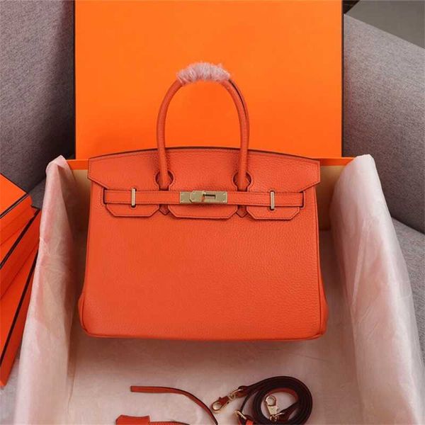 

handbags designer bag birkins h family female togo leather 2022 women's litchi pattern portable bridal temperament