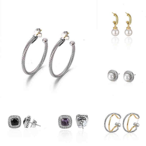 

gold and pearl earrings ear ring designer jewelry womens twisted thread earring women white gold silver fashion versatile plated needle twis, Golden
