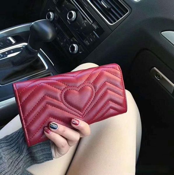 

luxury brand latest long wallet for women designer purse zipper bag ladies card holder pocket coin hold3571707, Red;black