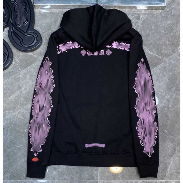 

luxury fashion men's sweatshirts designer classic hoodies ch zipper hooded sweater casual men women cross pullover sanskrit hoodie coa, Black