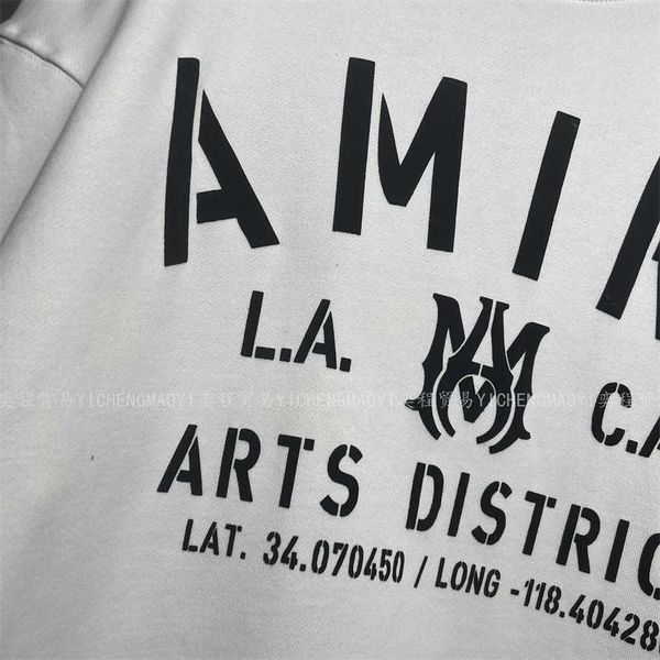 

hoodie for men amii fashion long cotton designer sweater 22ss brand letter slogan print street high round neck sweatshirt men's autum, White;black
