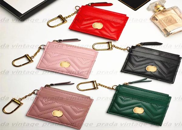 

genuine holder leather luxury designer classic purse new fashion womens men purses mens key ring credit card coin mini4746713, Brown;gray