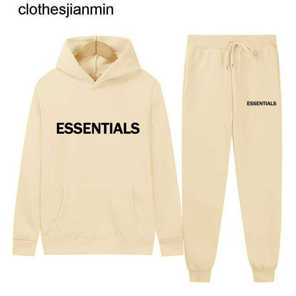 

design style shop 80% sports suits hoodie sentials spring and autumn couple hooded sweater sportswear two piece casual set customized factor, Gray