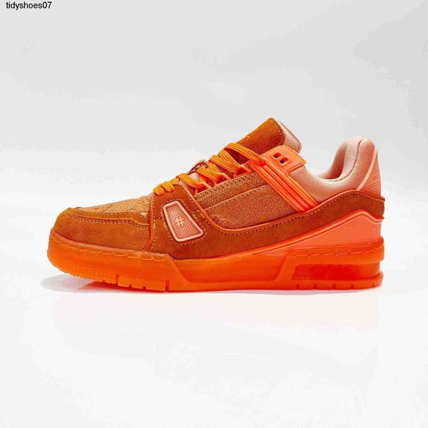 

designer putian autumn and winter new lvv trainer leather casual board shoes men's fashion versatile sports ins fashion shoes women siz, Black