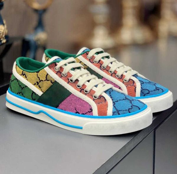 

tennis sneakers casual shoes runner trainers womens shoe white pink classic jacquard denim vintage skate designer 2021 new men women slip, Black