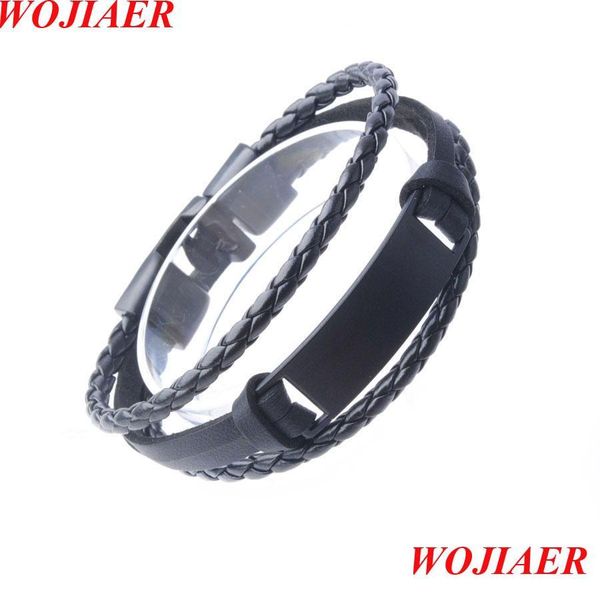 

other bracelets men retro leather black charm bracelets wristband cuff for wrap braided woven mtilayer bangle jewelry bc012 drop deli dhp6l, Golden;silver