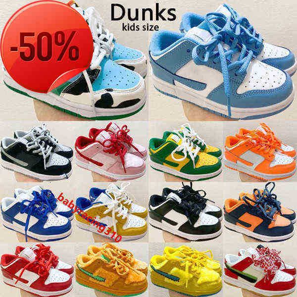 

dunks kids tennis sneakers unc chunky dunky syracuse shadow laser orange valentine's day babys children outdoor running shoes size 26-3, Black