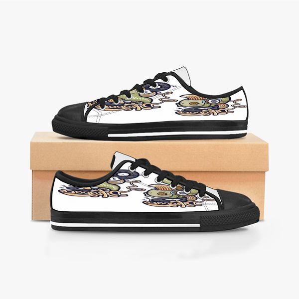 

men women diy custom shoes low canvas skateboard sneakers triple black customization uv printing sports sneakers shizi 154-2