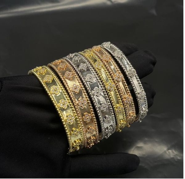 

kaleidoscope bracelet female rose gold diamond four leaf clover bracelet, Black