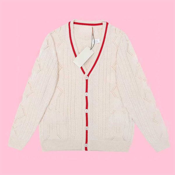

brand women's sweaters designer design the luxury cardigan in autumn warm and winter 2022 has the same buttons for men and women, White;black