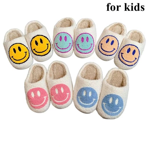 

slipper kids size warm cute happy plush soft indoor home shoes 221125, Black;grey