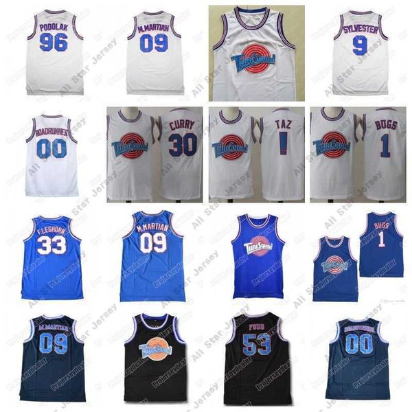 

basketball jerseys tune squad space jam custom jersey james d.duck roadrunner bugs lola tweety taz bugs murray porky pig wile coyote movie b, Black;red