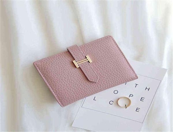 

genuine leather women039s luxury design coin purse fashion short money bag ladies solid color card holder female wallet 2021 g22854994, Red;black