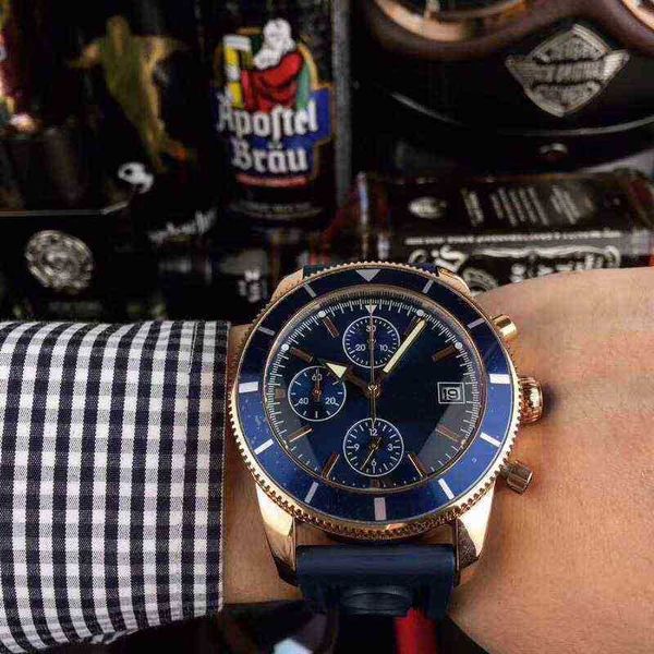 

5kws chronograph aaaaa gold rose watch wristwatches vk 64 shell silicone strap 5 atm waterproof luminous pointer montre de luxe 36lz, Slivery;brown