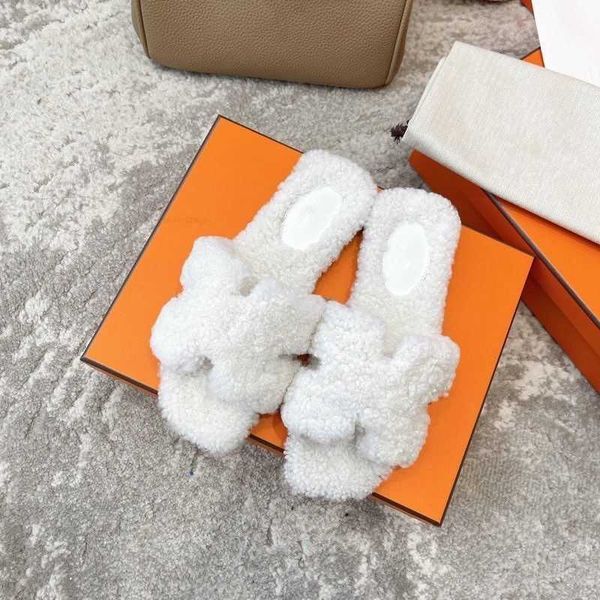 

bear dsigner 2023 her sandal oran teddy slipper shoes slippers winter furry net red lamb wool women designer fur one piece flat bottom outer