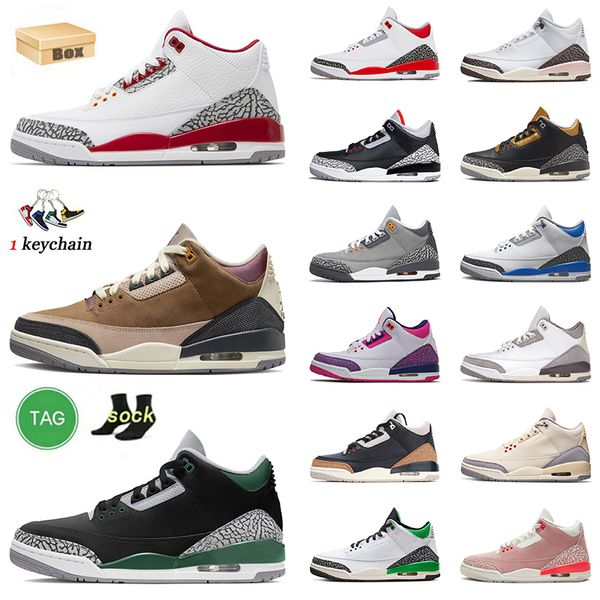 

pine green j3 basketball shoes with box jumpman3 trainers size 13 cardinal red archaeo brown desert elephant shady racer blue jorsan rust