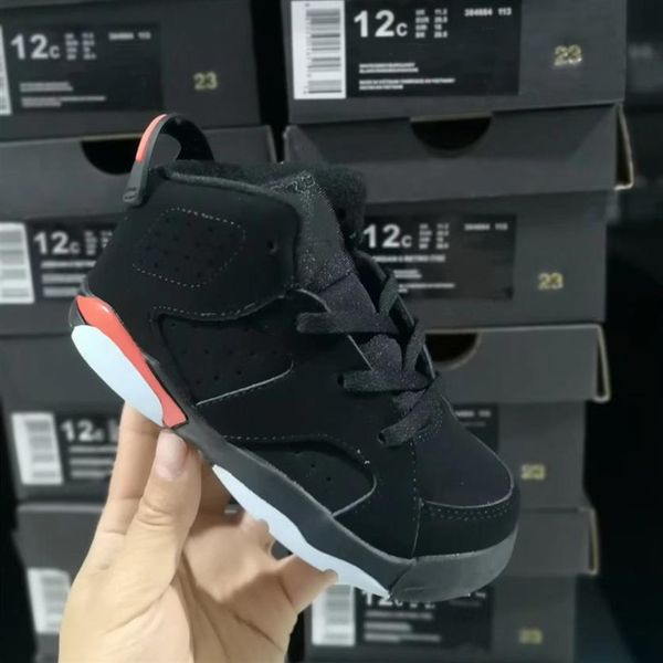 

td black infared 6s low kids basketball shoes gs gt bs bp youth 6 boys girls childen athletic sneakers toddlers trainers274s