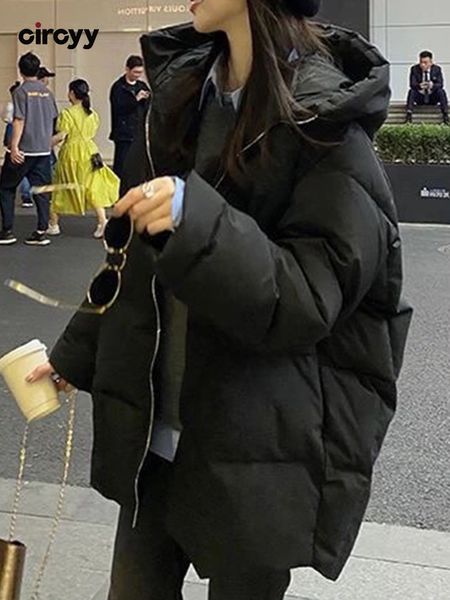

women's down parkas winter puffer jacket women plaid coat oversize thicken warm black hooded korean fashion outerwear padded cotton 221