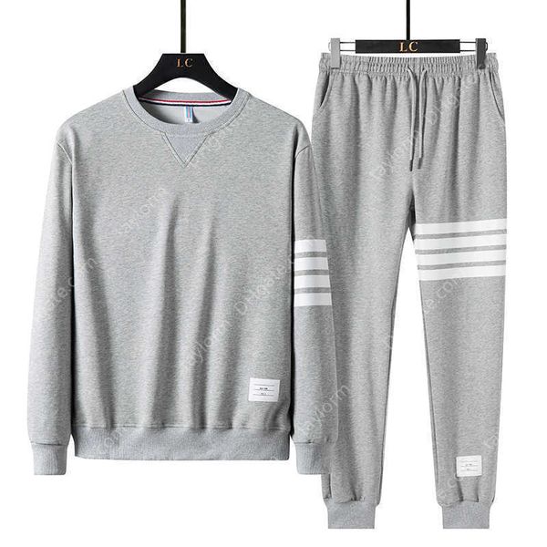 

tracksuits brand autumn winter men sets pants clothing sweatsuit fashion clothes trousers sportswear sweatpants long sleeve tracksuits, Gray