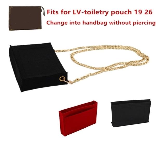 

change toiletry pouch 19 26 purse insert organizer makeup handbag travel inner cosmetic bag base shaper q11041241221