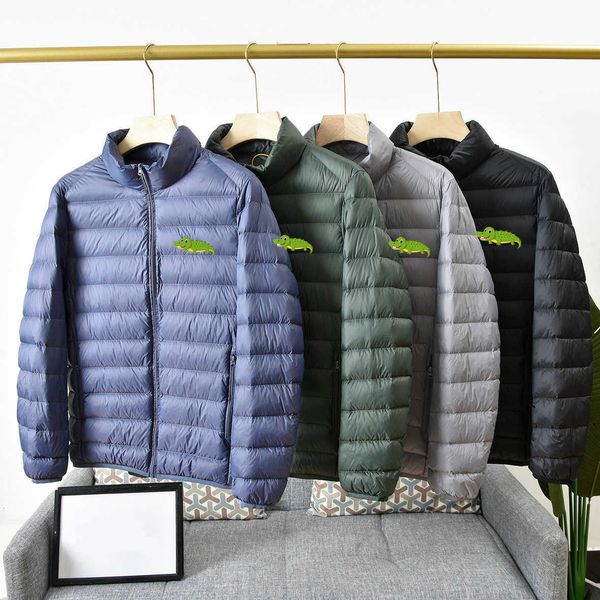 

mens designer jacket asian size m-4xl lightweight portable down jacket embroidery alligator casual outdoor coats 98393 sportswear hooded, Black;brown