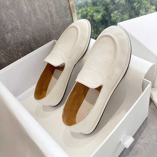 

the designer row shoes dress high edition lefu leather simple loafer doudou slip on flat sole casual shoes um54