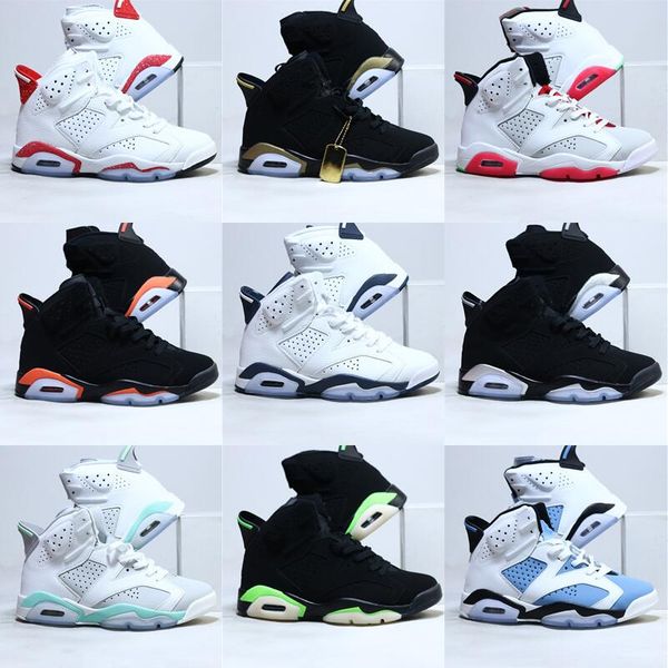 

6s high defining moments pack basketball shoes electric green sneakers hare translucent sole metallic silver leather vamp university blue
