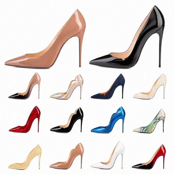 

pumps designer high heel luxurys designers dress shoes womens stiletto heels 8  12cm genuine leather point toe loafers rubber big size gai, Black