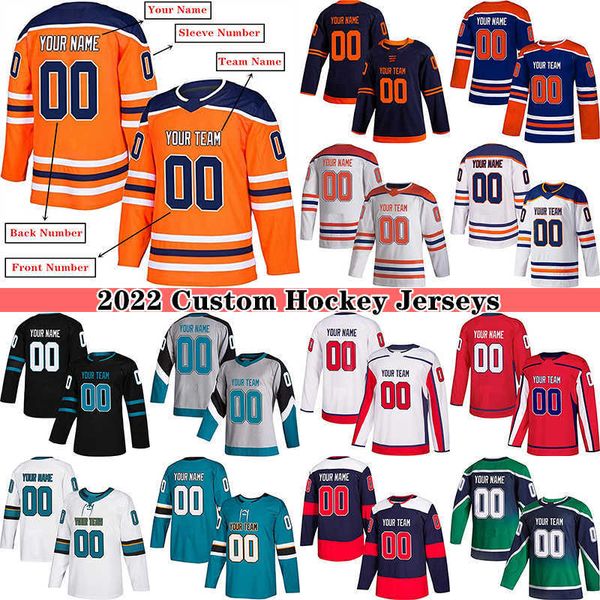 

2022 custom ice hockey jersey for men women youth s-5xl embroidered name numbers - design your own hockey jerseys''nhl'', Black;red