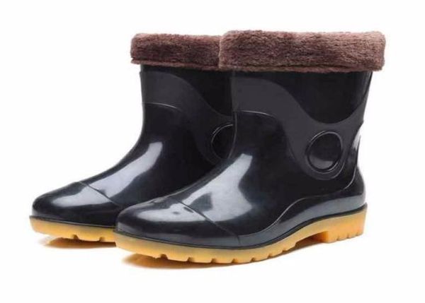 

2019 men rain boots workplace kitchen waterproof antiskip antioil labor shoes male rainy car washing men039s shoes w847512087, Black;red