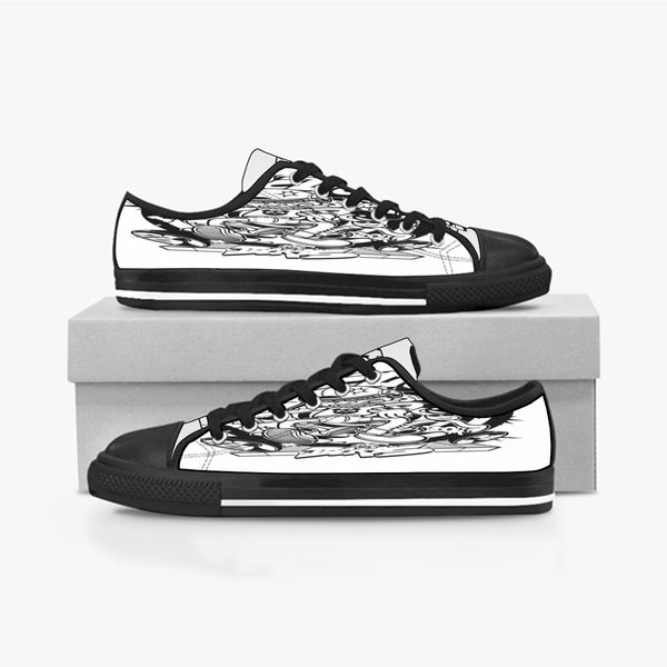 

custom shoes classic canvas low cut skateboard casual triple black accept customization uv printing low mens womens sports sneakers breathab