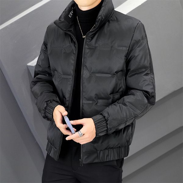 

men's down parkas men fashion korean down jacket arrival men's short thicken warm casual white duck down coat brand clothing 22112, Black