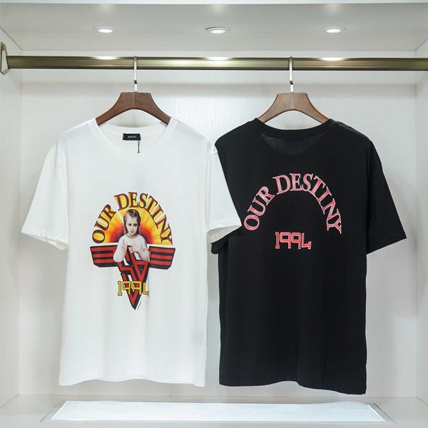 

t-shirt for men amii fashion short sleeve cotton designer shirts2022 spring co letter printing casual 's high street sleeved leisure 7v, White;black